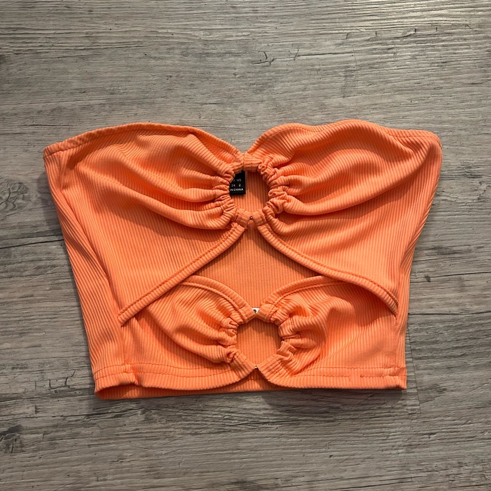 Shein orange crop top